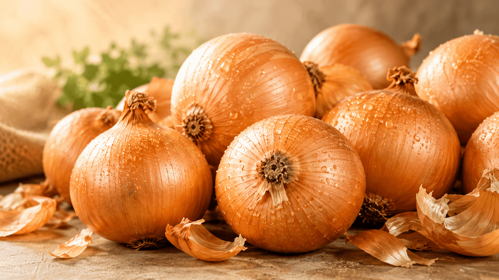 Fresh yellow onions selected for export