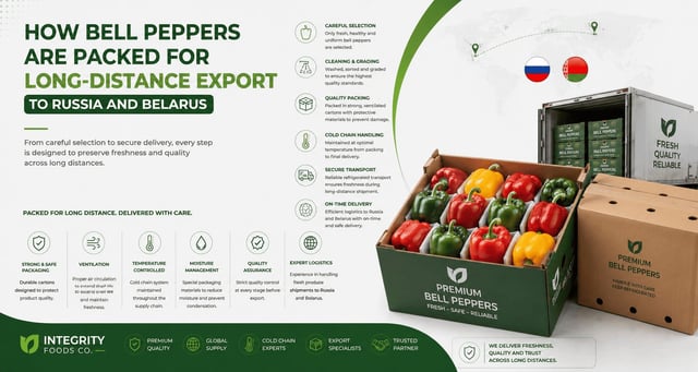 How Bell Peppers Are Packed for Long-Distance Export to Russia and Belarus
